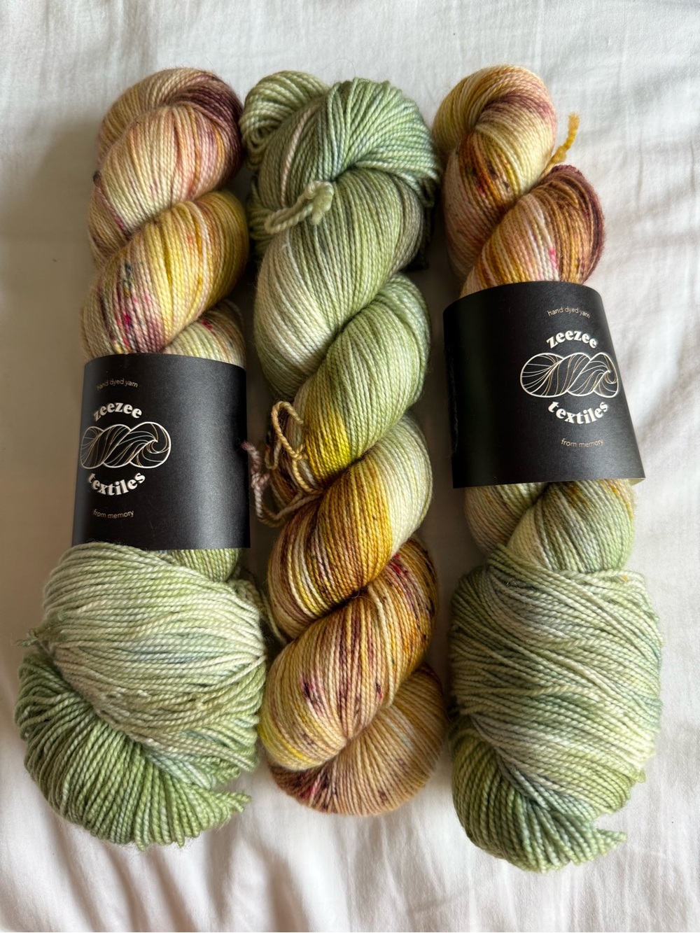 ZeeZee Textiles fingering/sock yarn  - Hand-Dyed Green Multicolor Yarn Set